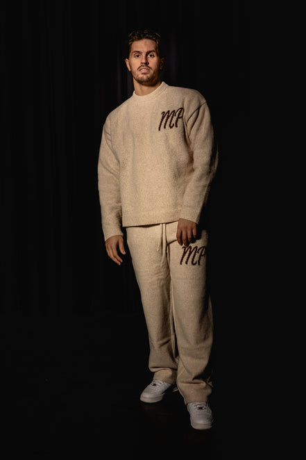 Beige original logo knitted bottoms