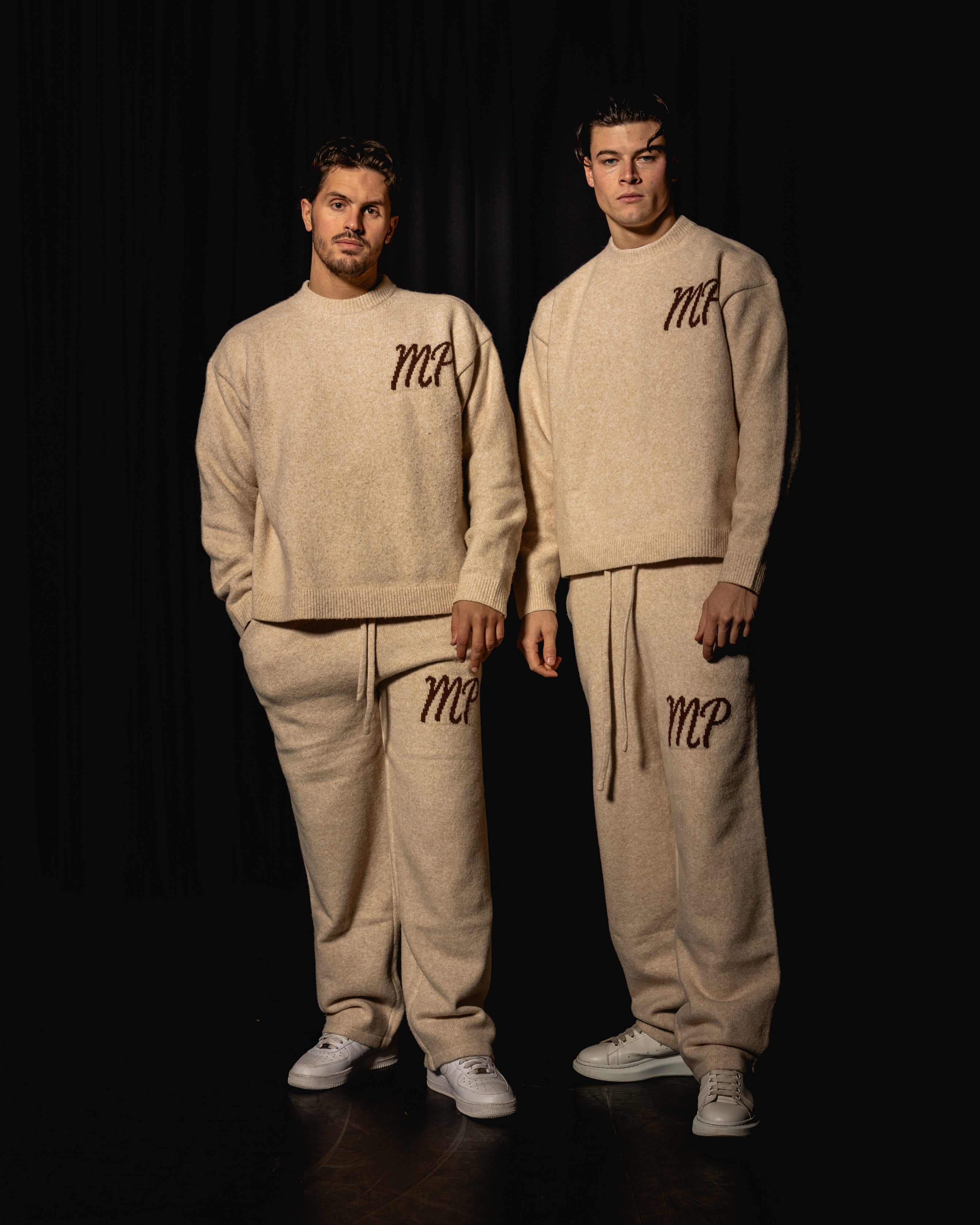Beige original logo knitted bottoms