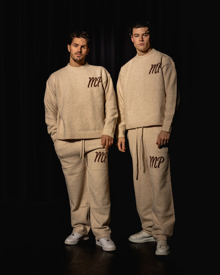 Beige original logo knitted bottoms