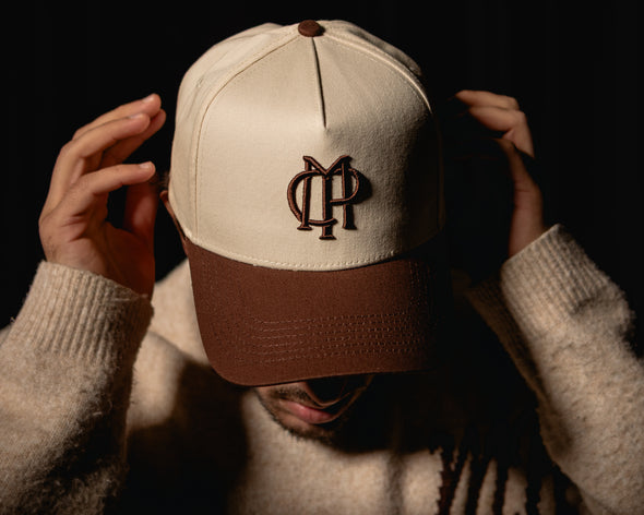 Cream Marco Pietro embroided trucker cap