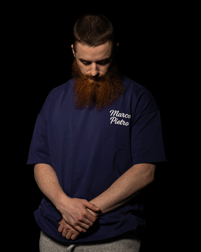 Navy mens oversized original logo T-shirt