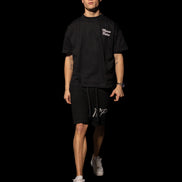 Black original logo knitted shorts