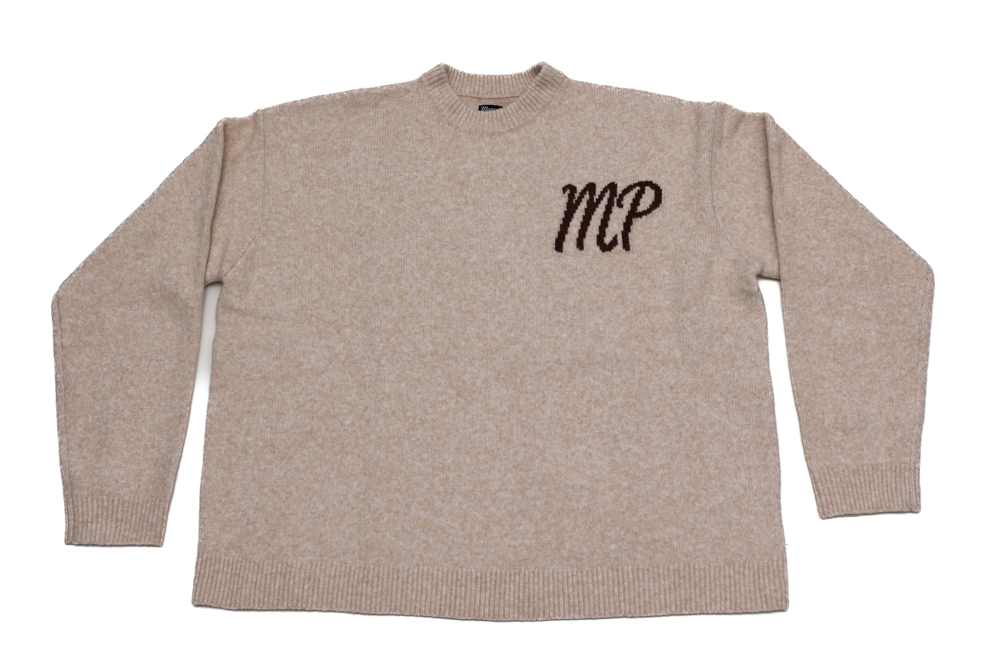 Beige Original logo knitted sweater