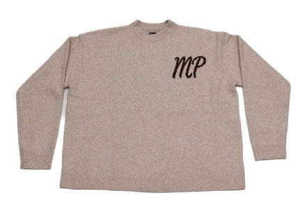 Beige Original logo knitted sweater