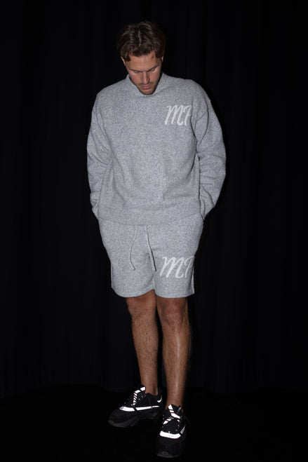 Grey original logo knitted shorts