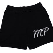Black original logo knitted shorts