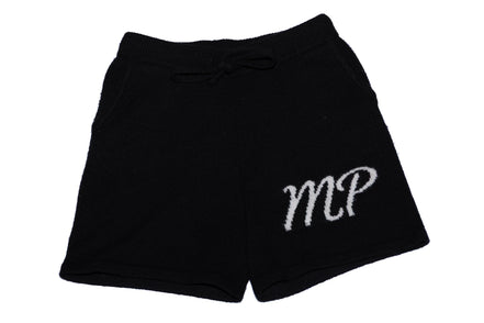 Black original logo knitted shorts