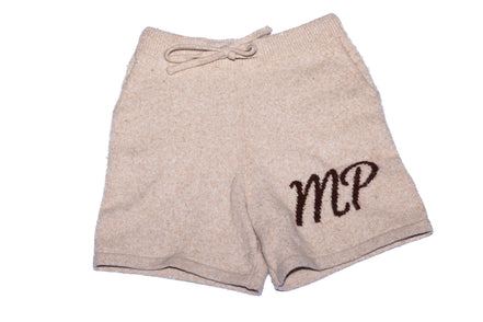 Beige original logo knitted shorts